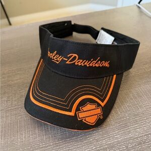 Harley-Davidson Black and Orange Embroidered Visor Cap